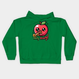 Tooty Fruity! Cute Trumpet Playing Apple Pun Kids Hoodie